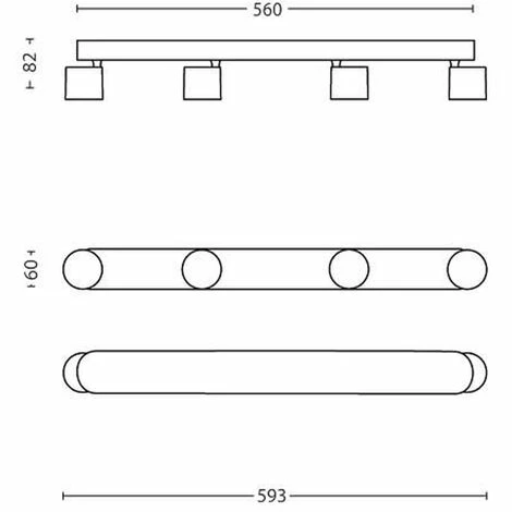 Philips 4er Balkenspot Cyl, 4 X 4W, 230lm, Weiß – Bild 2