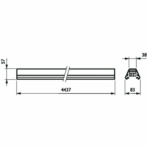 PHILIPS Tragschiene Lichtband 49W Maxos 7x2,5qmm IP20 Ws 3-längig L=4437mm 4MX6564937X2.5WH – Bild 2