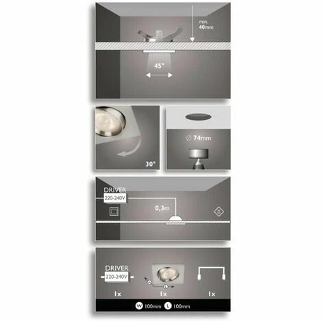 Philips Ellipse Einbau-LED-Strahler, Matt-verchromt, 4 W – Bild 2