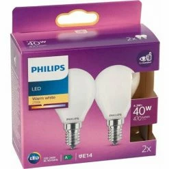 Philips LED Lampe E14 2er Set 4,3W (40W) 2700K 470lm Tropfen