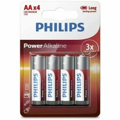 Packung Mit 4 Aa Philips Lr6p4b/05/ 1,5v/ Alkaline-Batterien