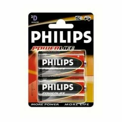 LR20 D Alkaline PHILIPS POWER 1,5V Batterie (Blister 2 Batterien)