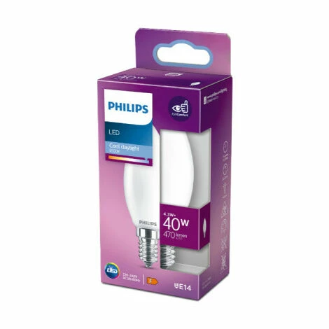 LED-Kerzenlampe PHILIPS - EyeComfort - 4,3W - 470 Lumen - 6500K - E14 - 93008 – Bild 2