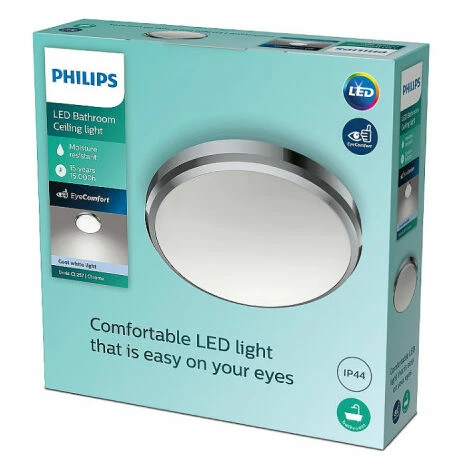 Deckenleuchte Badezimmer PHILIPS - EyeComfort - 22 Cm - 6 W - 640 Lumen - 4000K - Chrom - 93537 – Bild 2