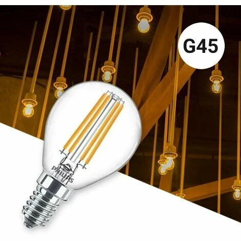PHILIPS LED-Kugelfaden-Glühbirne E14 P45/G45 4.3W : Philips Classic LEDLuster – Bild 2