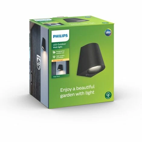 Philips Virga Wandleuchte LED, 1 x 4 W, Schwarz – Bild 2