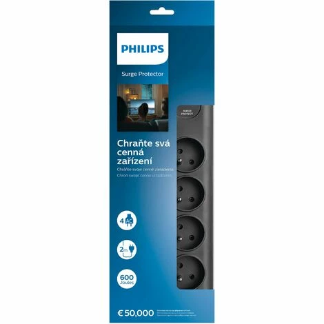Philips SPN7040BA/60 Spannungsschutz Schwarz 6 AC-Ausgänge 2 M – Bild 4