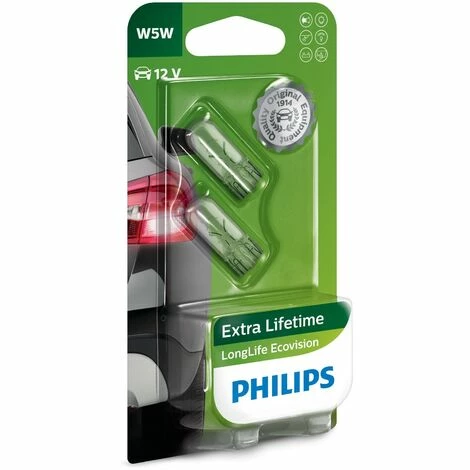 PHILIPS 12961LLECOB2 LONGLIFE ECOVISION W5W SIGNALLAMPE 12961LLECOB2, 2ER BLISTER – Bild 4