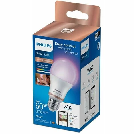 Philips Smart LED Leuchtmittel Tunable White & Color A60 E27, Birnenform 8W RGBW WiZ Connected E27 Tunable Led Smart Philips Smart LED Leuchtmittel Tunable White & Color A60 E27, Birnenform 8W RGBW WiZ Connected E27 Tunable Led Smart -PHILIPS Shop 64872672 2