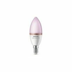 Philips Smart LED Leuchtmittel Tunable White & Color C37 E14, Kerzenform 4,9W RGBW WiZ Connected Leuchtmittel E14 Led