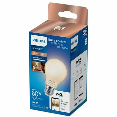 Philips Smart LED Leuchtmittel Tunable White A60 E27, Birnenform 7W Warmweiß-kaltweiß. WiZ Connected White Philips – Bild 2
